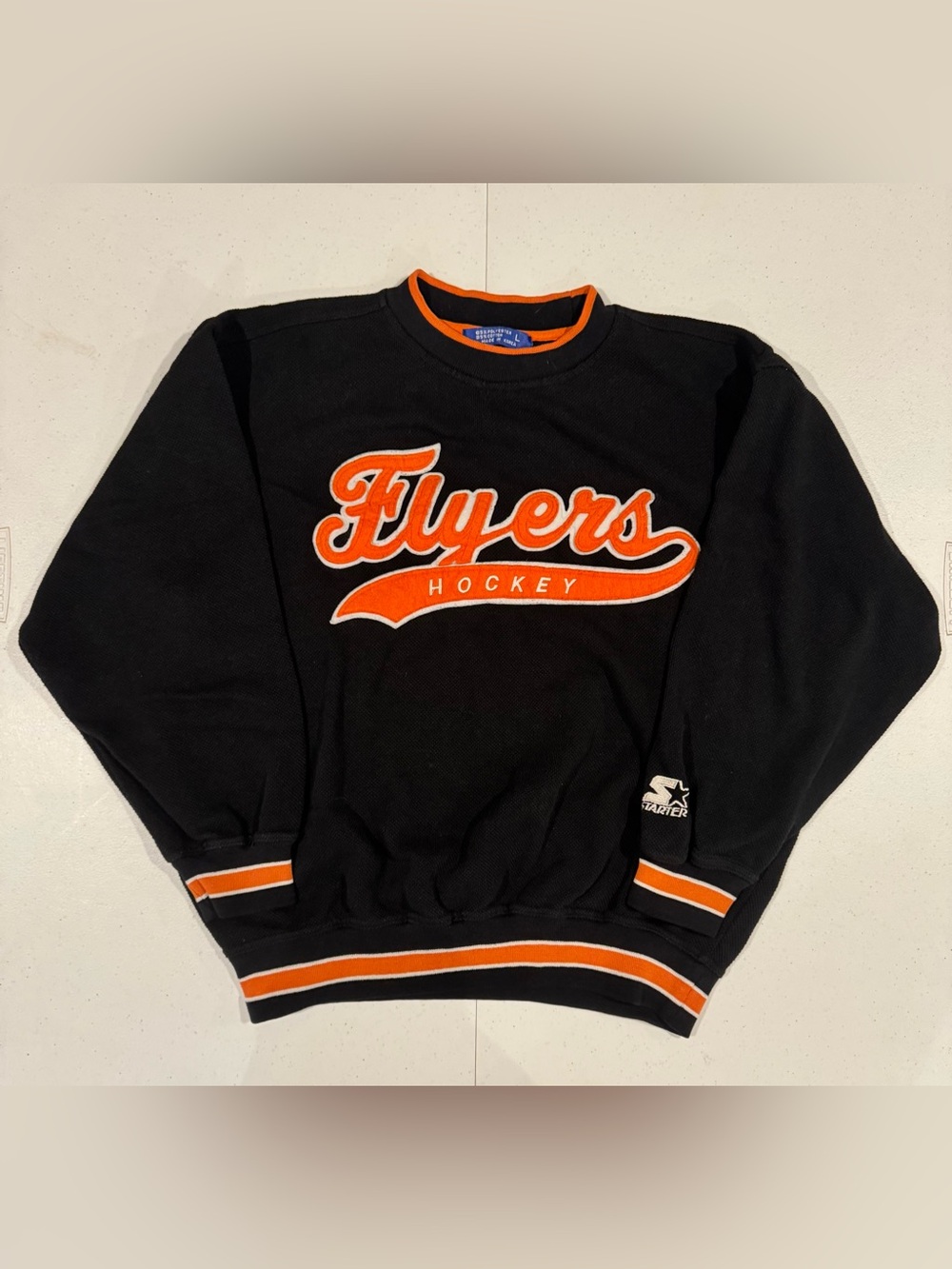 Vintage 90’s STARTER Philadelphia Flyers pullover sweater size boys large nhl